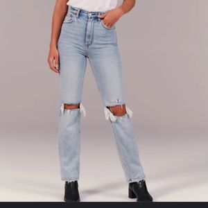 TikTok Abercrombie and Fitch 90s ultra high rise straight leg jeans